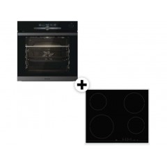 Hisense BSA66334PG + E6431X Φούρνος άνω Πάγκου 77lt με Κεραμικές Εστίες Π59.5εκ. Μαύρος